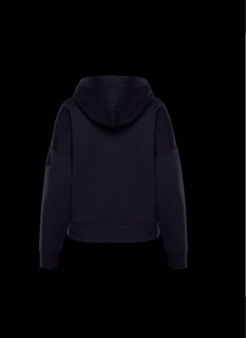 は*ん様 モンクレール　クロップド　オーバーサイズ　パーカー　ブラック　黒　s