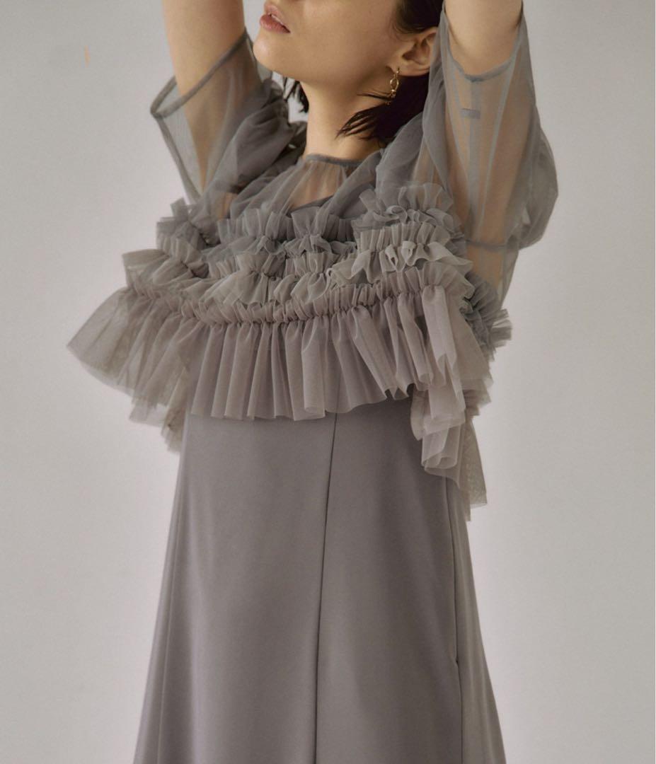 Dorry Doll フリルチュールドレス グレー