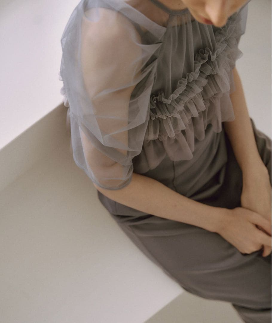 Dorry Doll フリルチュールドレス グレー