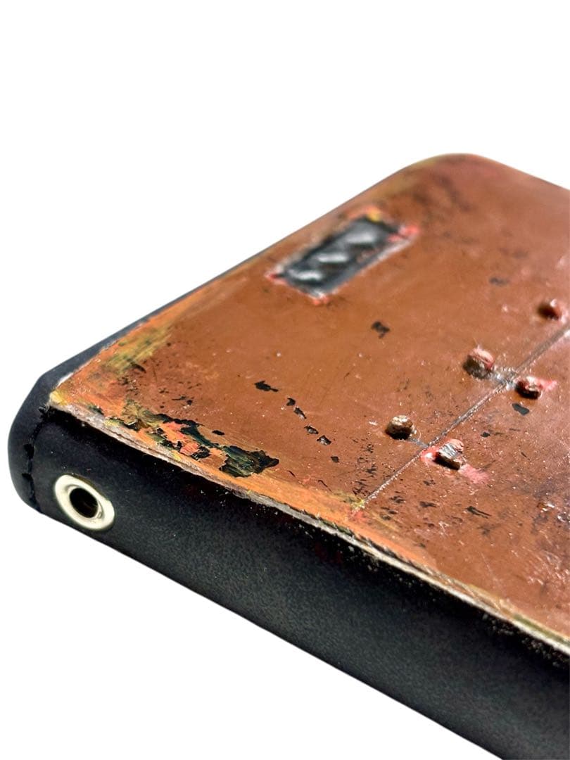 スチームパンクスペースギアBBさび塗装強化プレート手帳型ハンドメイドスマホケース