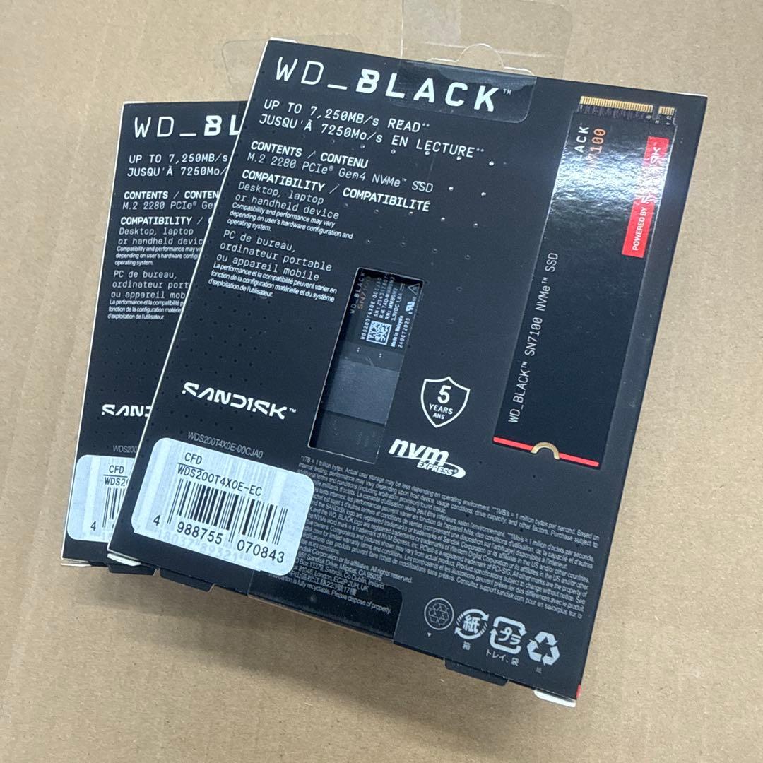 国内正規品　未開封　2個セット　WD_BLACK SN7100 2TB