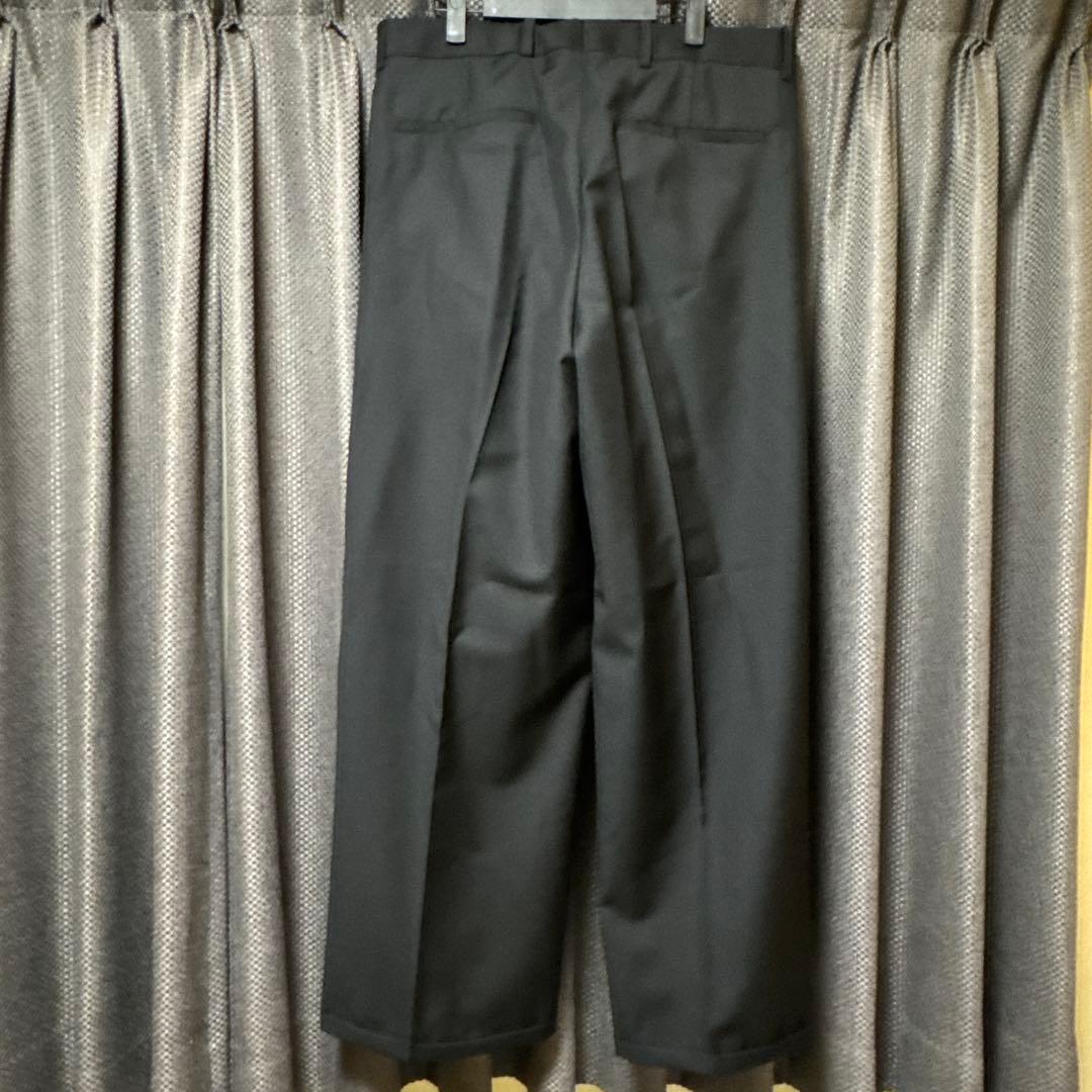 COS プリーツウールワイドレッグパンツ ブラック　52