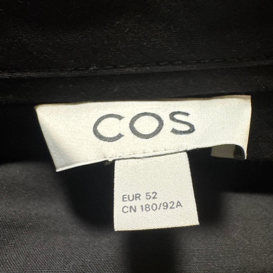 COS プリーツウールワイドレッグパンツ ブラック　52