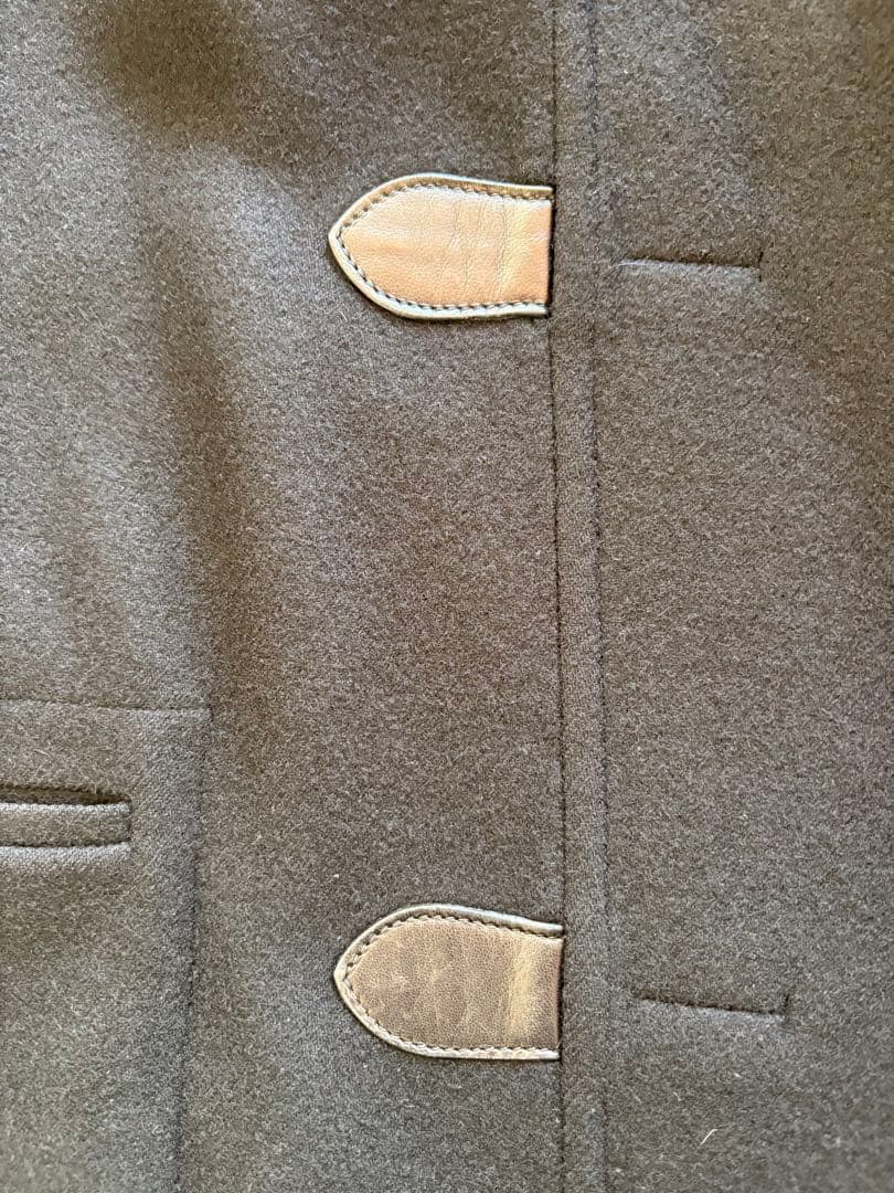 エルメスマルジェラ期レザーフックリバーシブルカシミヤコート　ブラック