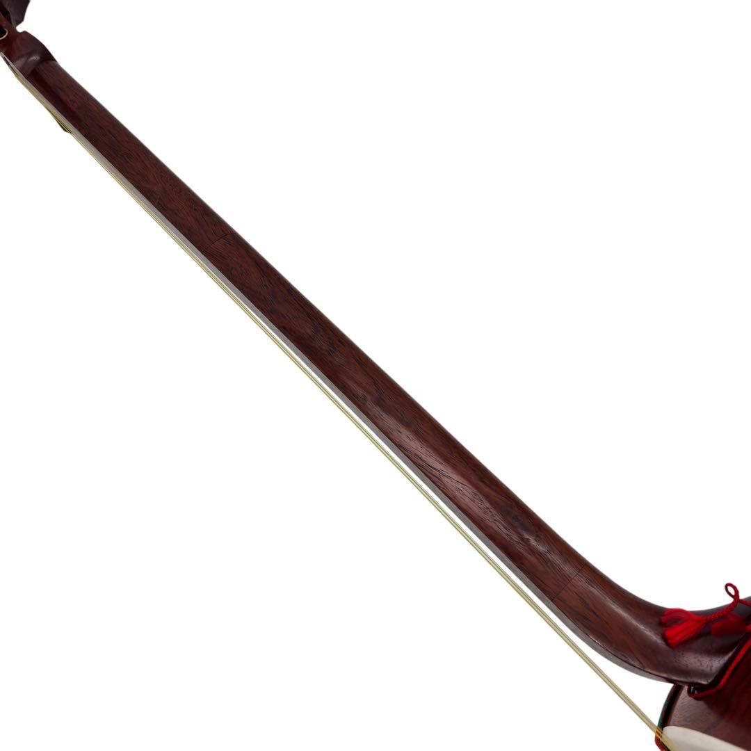 小唄三味線 紅木 中棹 正寸 五厘大胴丸打胴 ハードケース付 弦交換済 民謡