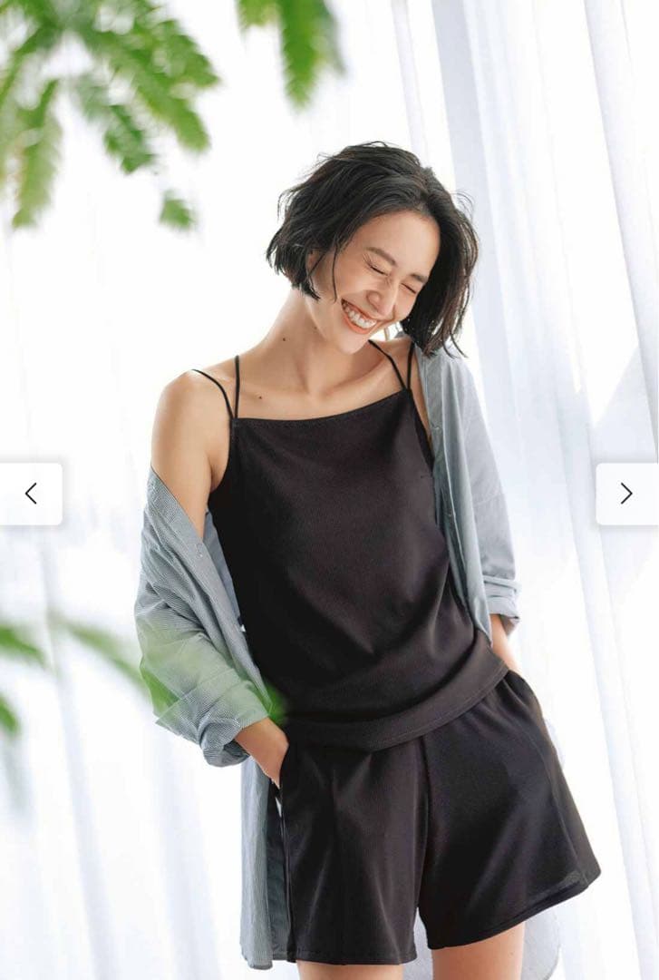 IEDIT福田麻琴さんコラボ リブ素材のスイムウェア3点セット　M