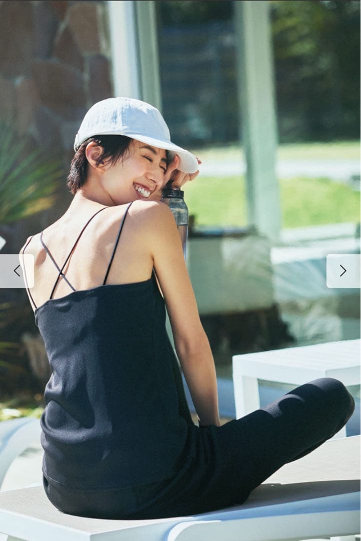 IEDIT福田麻琴さんコラボ リブ素材のスイムウェア3点セット　M