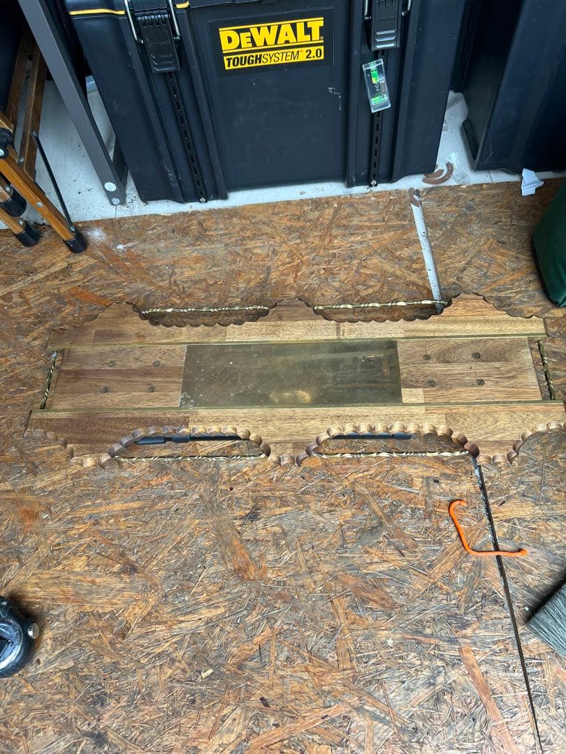 木製　テーブル　真鍮　サイドテーブル