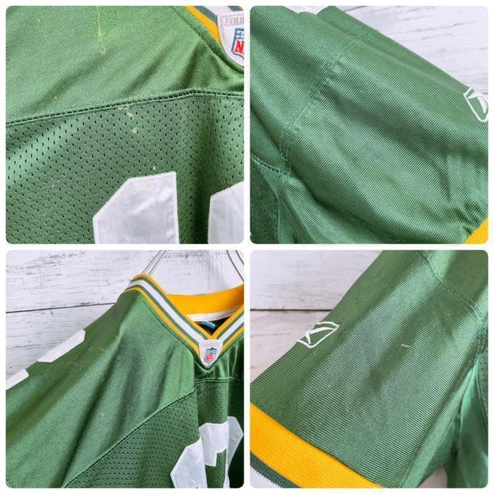 超希少【NFL】リーボック グリーンベイ パッカーズ チーム刺繍 ゲームシャツ