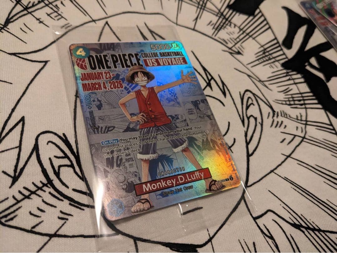 【未開封】ワンピースカード ルフィ バスケ カレッジ　限定プロモーションカード