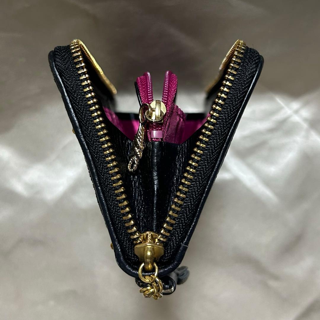 Think Bee! シンクビー　オーバーザレインボー L型　長財布　刺繍黒