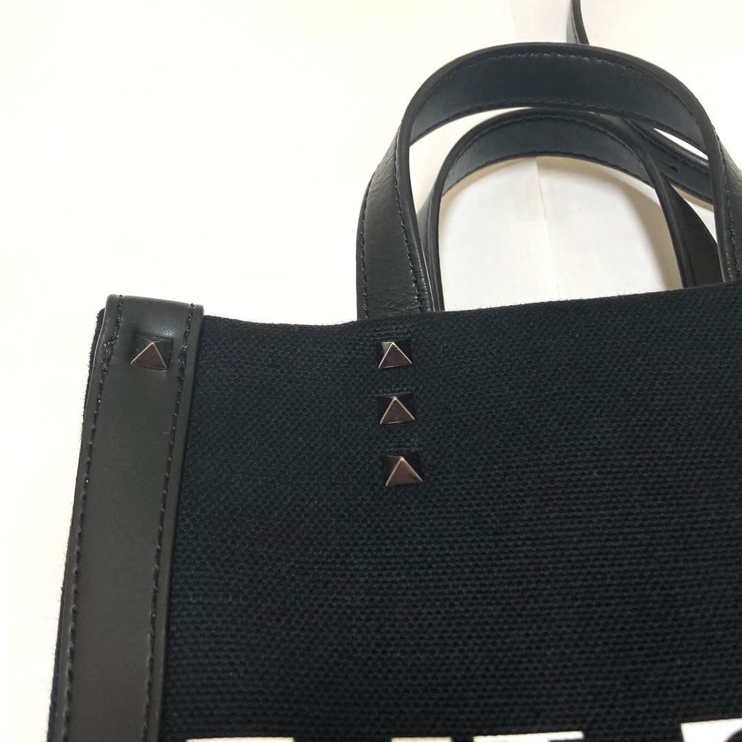 美品 VALENTINO ロックスタッズ ミニトートバッグ ショルダーバック