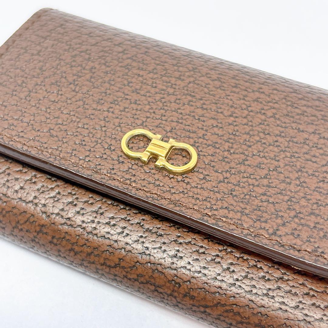 【美品】フェラガモ レザー ガンチーニ 6連 キーケース ピッグレザー