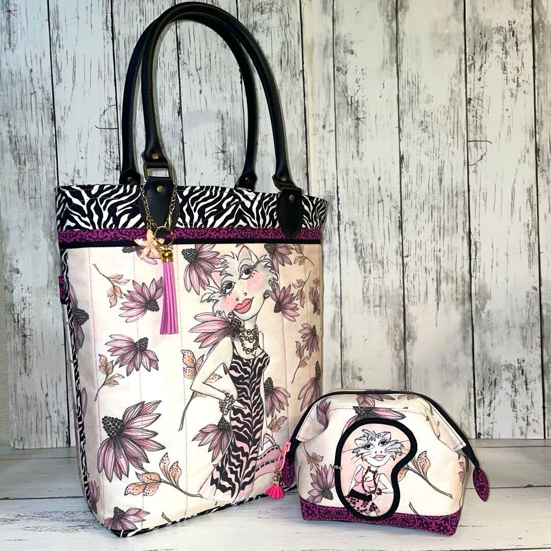 ロラライハリス 縦長トートバッグ、ワイヤーポーチセット