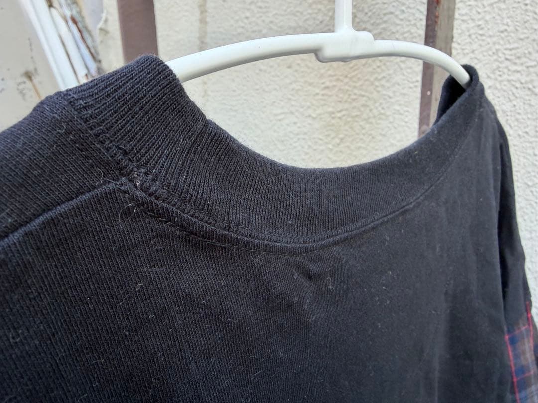 タータンチェックブロッキングポイントスリーブトップ