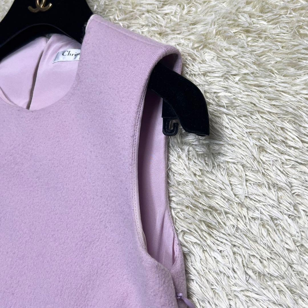 【現行品】Christian Dior ワンピース ドレス カシミヤ混 ピンク