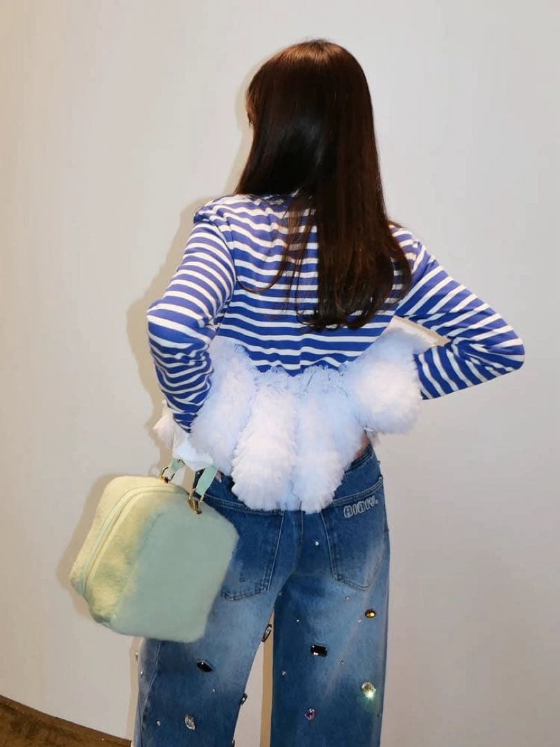 トップス Bibiy FRANCINE TULLE TOP BLUE