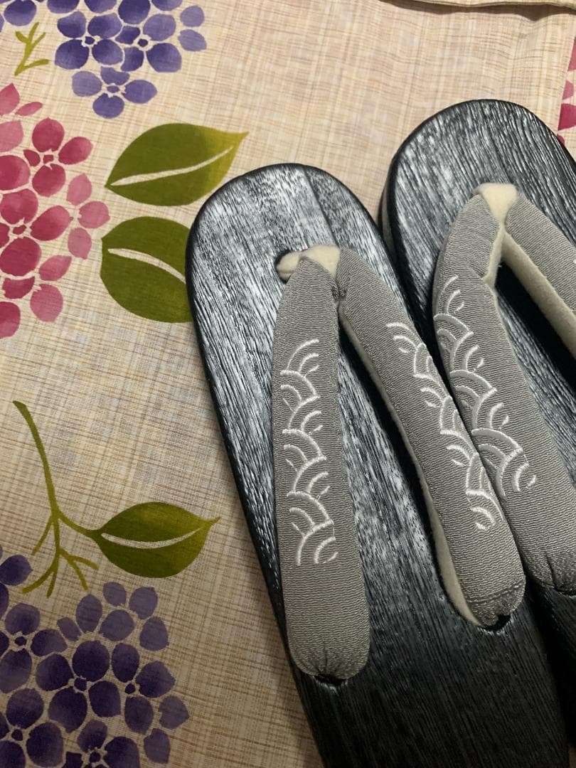 画像の帯つき◆最高級【綿麻浴衣】紫陽花（あじさい）のゆかた◆