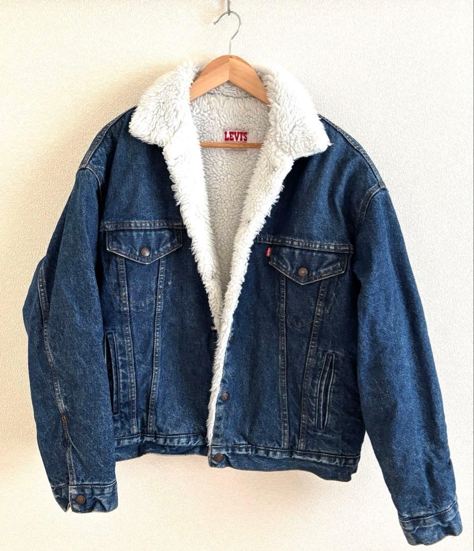 Levi’s 赤タグ 裏ボア デニムジャケット USA製 Lサイズ　Gジャン