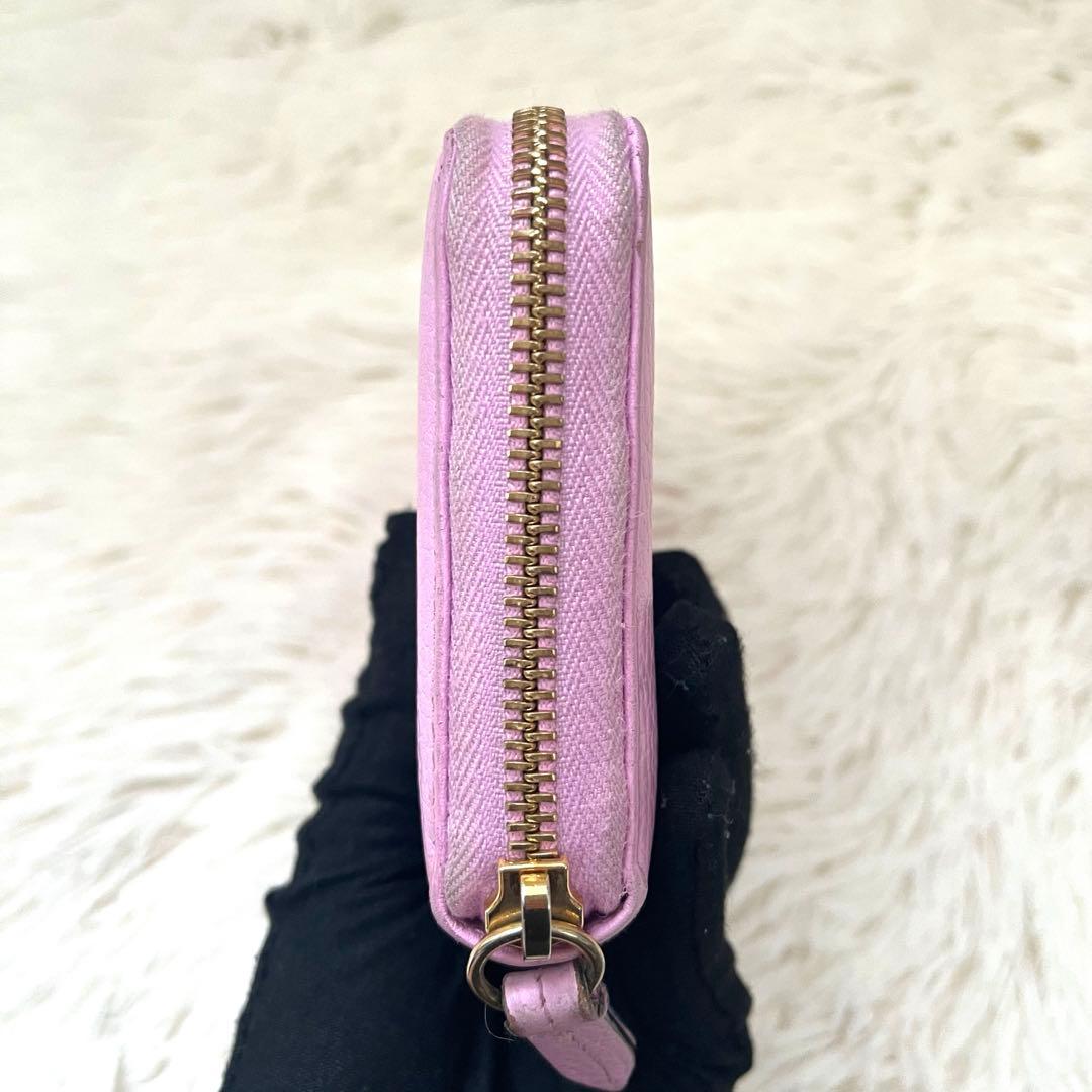 GUCCI ボスコ GGマーモント ジップアラウンドウォレット ピンクレザー