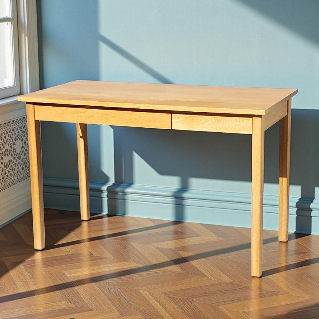 希少 廃盤 無印良品 無垢材デスク 引出付 オーク材 幅110cm 天然木