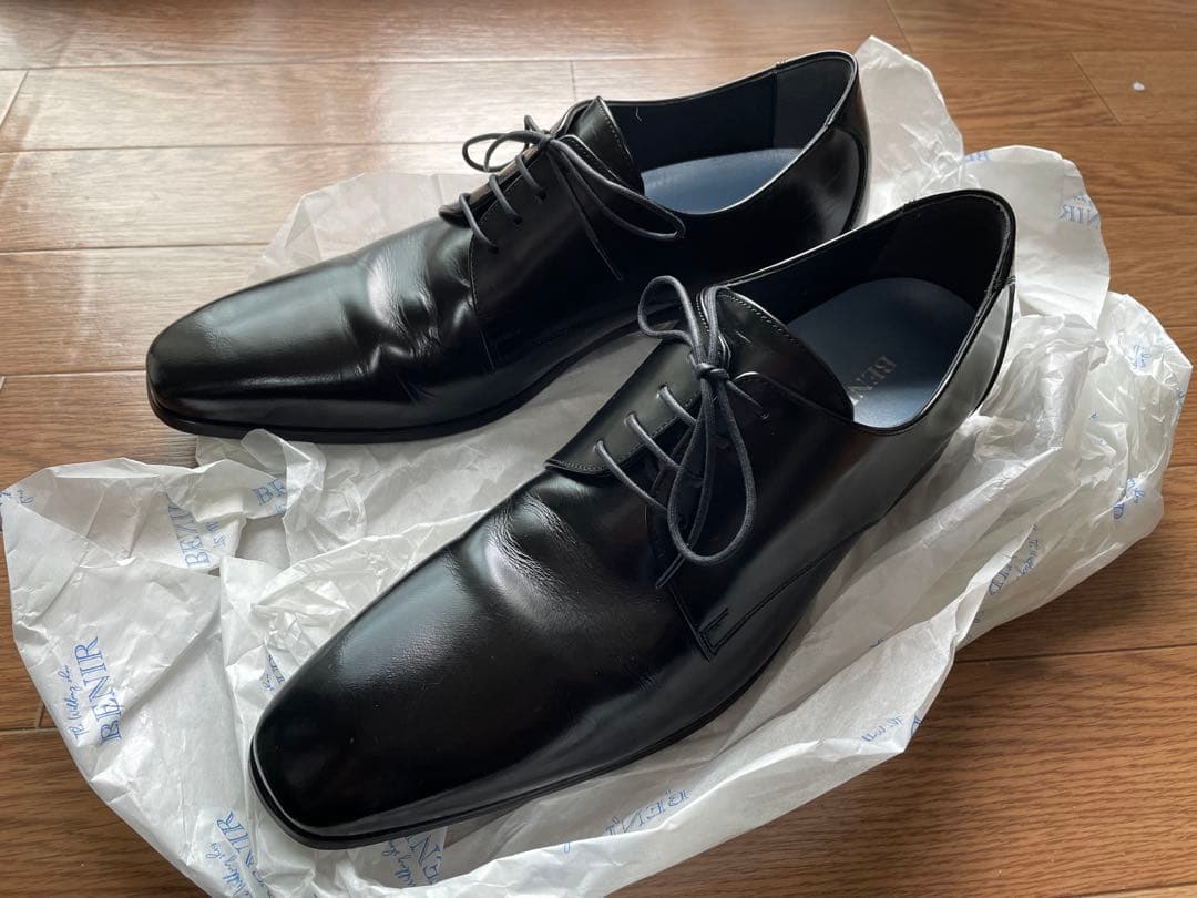 benir ブライダルシューズ 革靴 6cmアップ ウェディング 黒