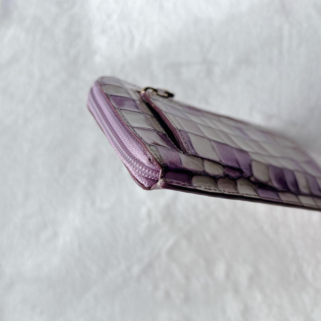 ATAO スリモ ヴィトロ ロージーラベンダー L字ファスナー 長財布