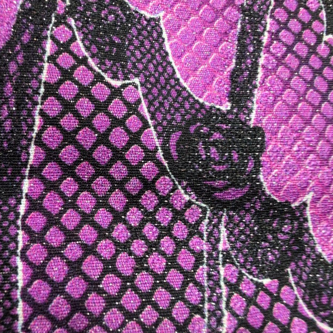 【美品】紫と黒の蝶模様の振袖＆帯のセット