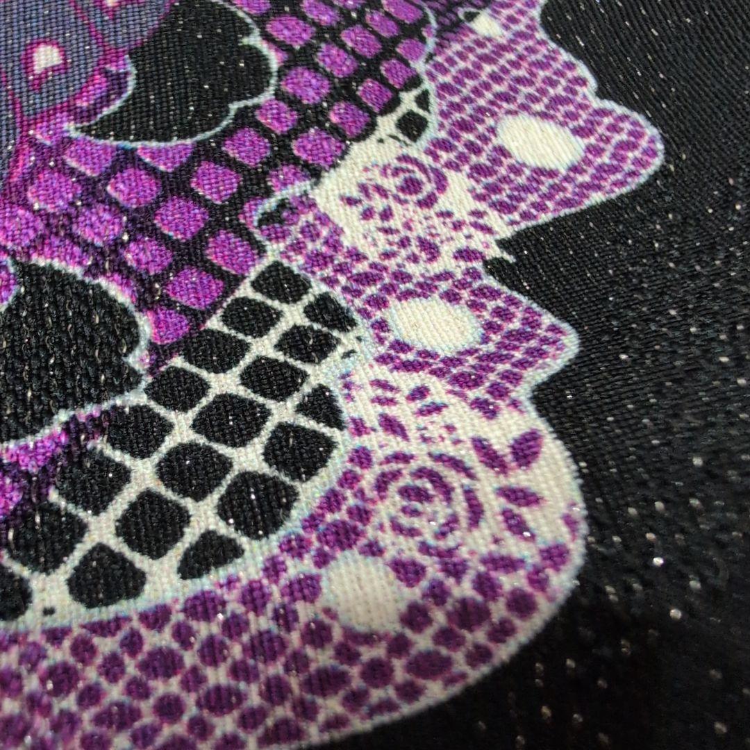 【美品】紫と黒の蝶模様の振袖＆帯のセット