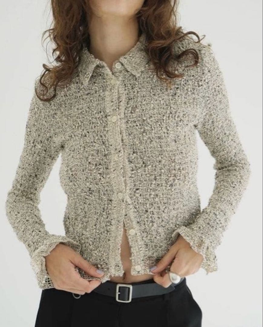 CLANE クラネ MIX MESH GATHER SHIRT 2