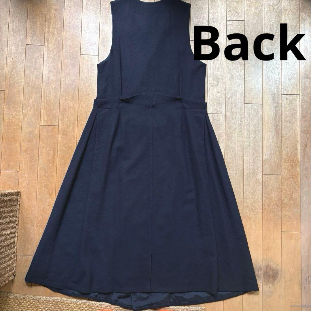 ワイズ／ロングワンピース／ジャンパースカート／ウール／ネイビー／ヨウジヤマモト