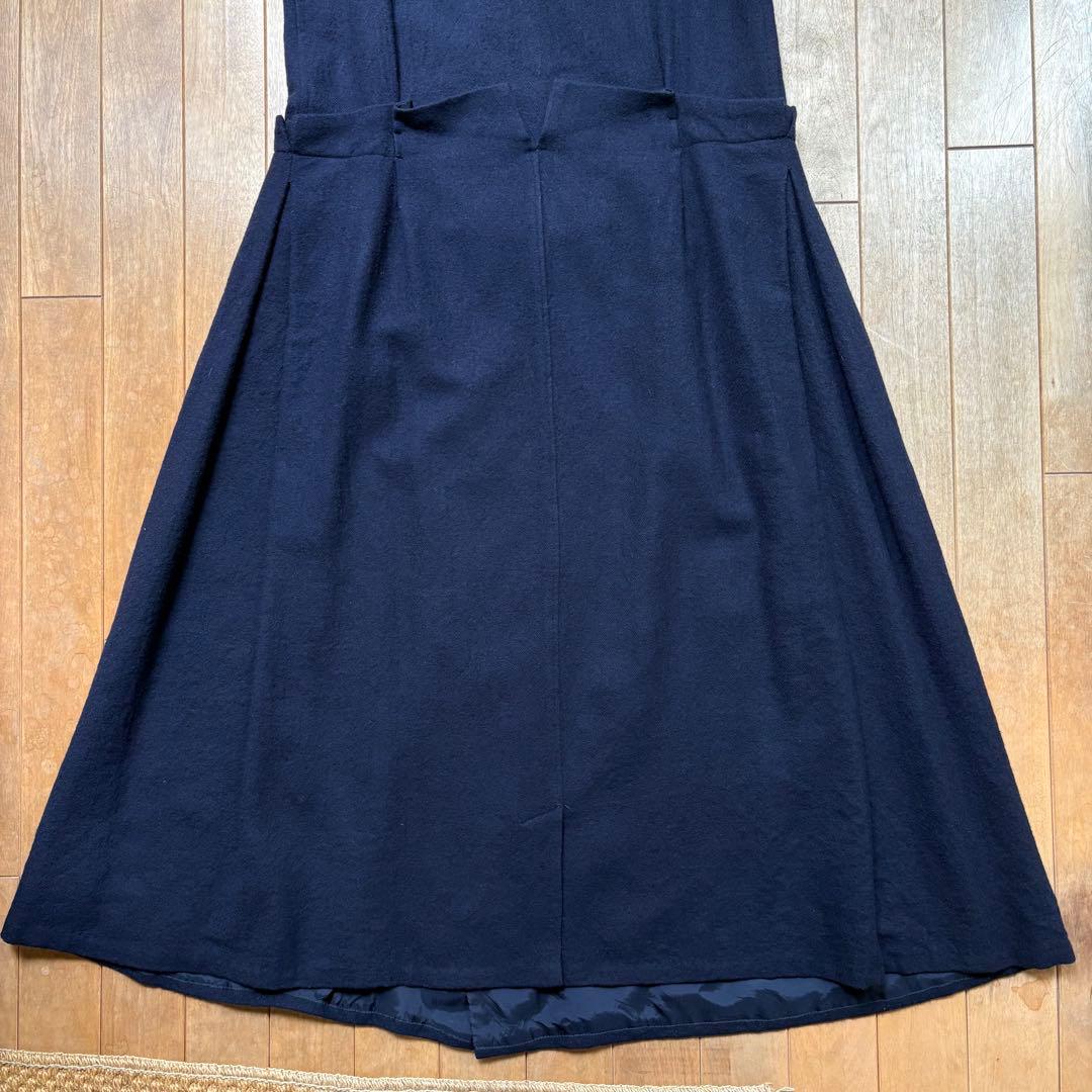 ワイズ／ロングワンピース／ジャンパースカート／ウール／ネイビー／ヨウジヤマモト