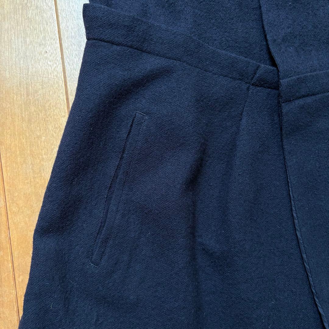 ワイズ／ロングワンピース／ジャンパースカート／ウール／ネイビー／ヨウジヤマモト