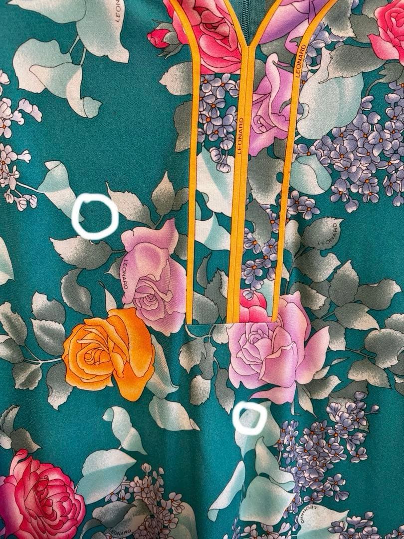 LEONARD ターコイズ フラワープリント チュニック