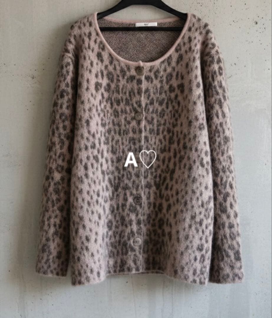 SLY スライ JQ LEOPARD カーディガン M/PNK レオパードニット
