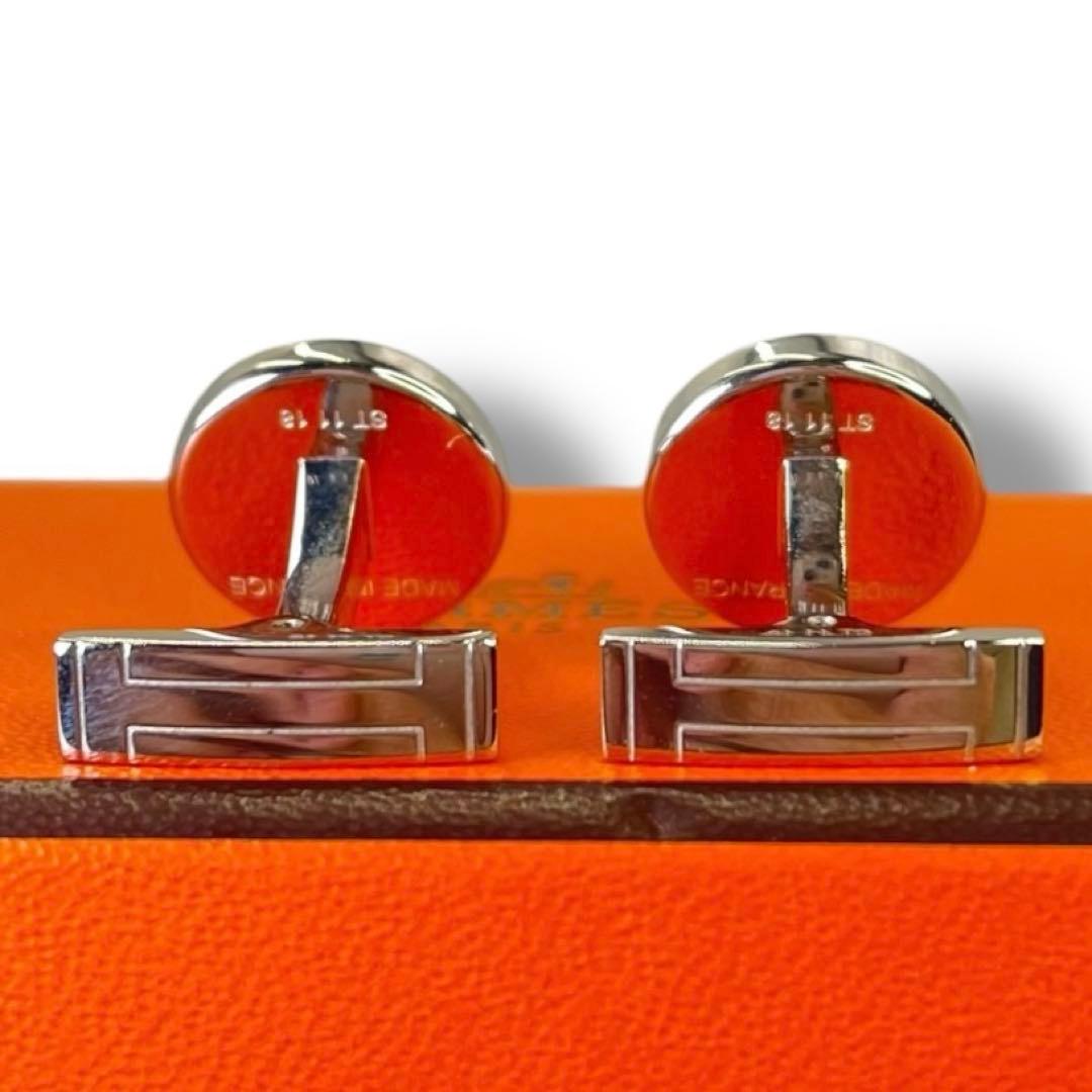 美品 HERMES エルメス リコル2 カフス カフリンクス ビジネス ロゴ