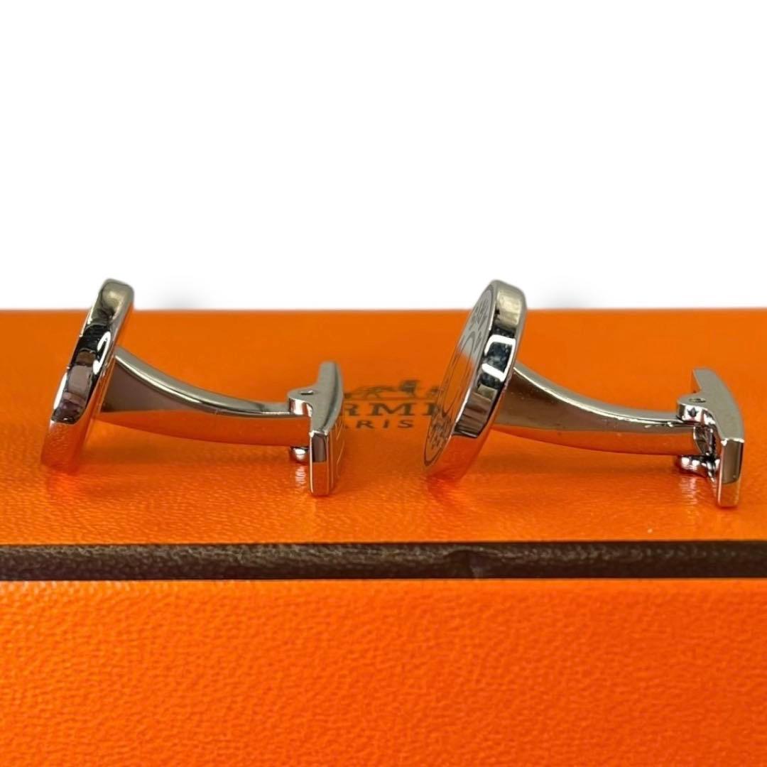 美品 HERMES エルメス リコル2 カフス カフリンクス ビジネス ロゴ