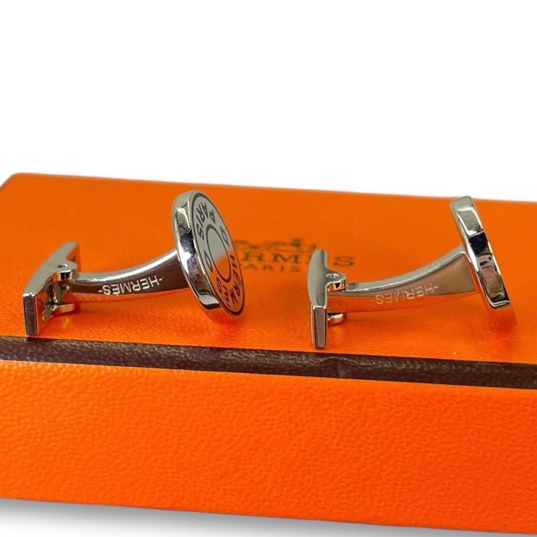 美品 HERMES エルメス リコル2 カフス カフリンクス ビジネス ロゴ