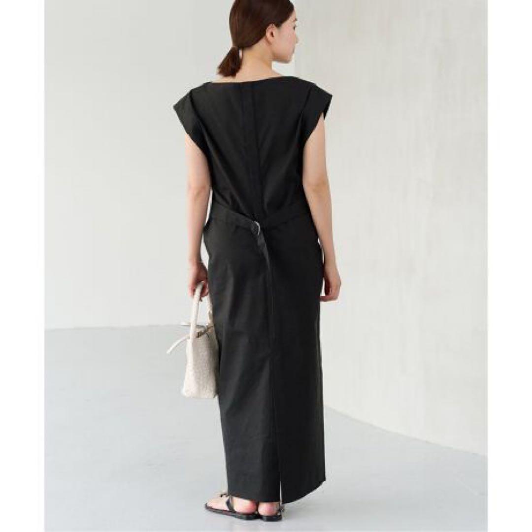 イエナ ストレッチリネンワンピース ブラック