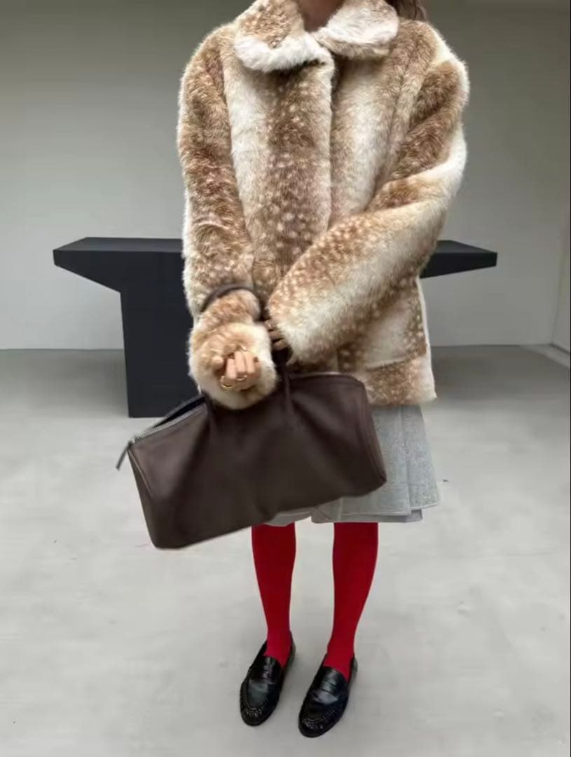 ファーコート　ベージュ　バンビ　n.k atelier