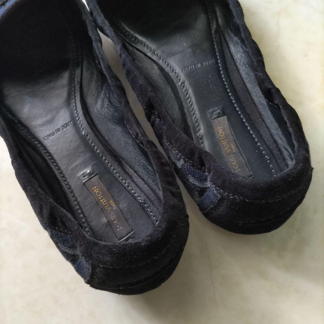 1回着用　LOUIS VUITTON ネイビー フラットシューズ美品　正規品
