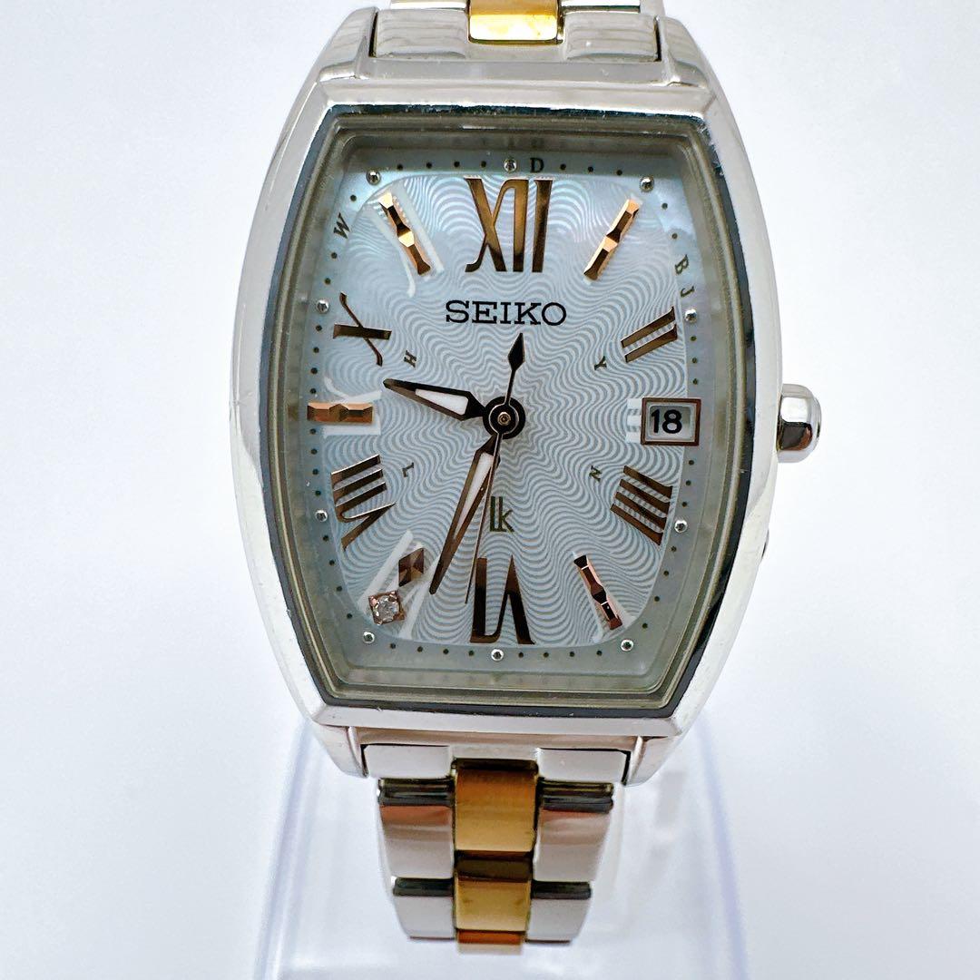 稼働 腕時計 SEIKO セイコー ルキア ダイヤ シェルチタン ローマン