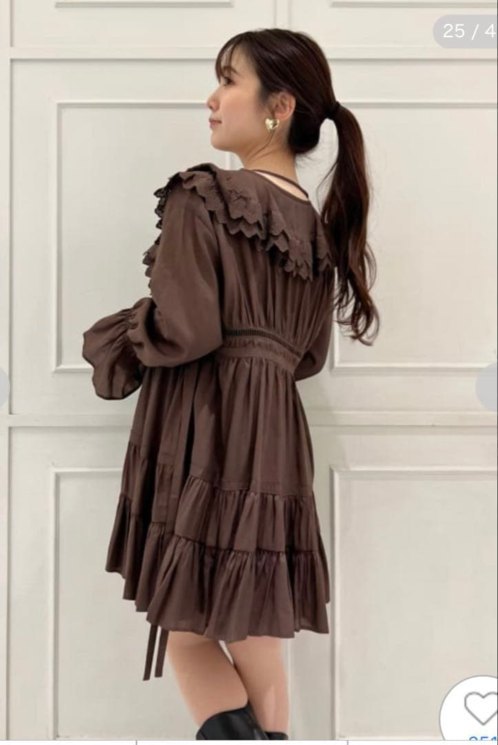 SNIDEL スナイデル コットンライクラッフルカラーチュニック