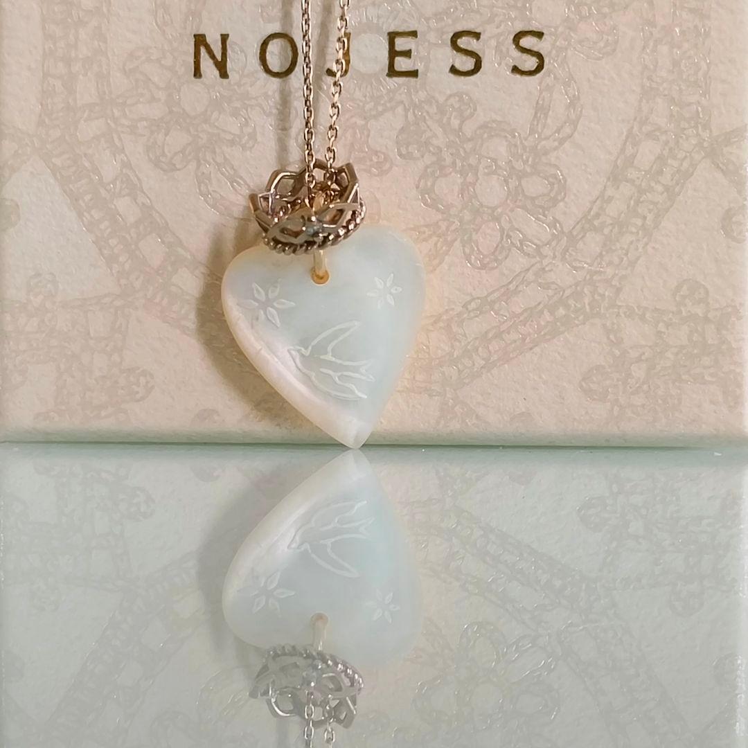 NOJESS　K10 　チェーン　ネックレス　+　シェル　ハート　鳥　チャーム