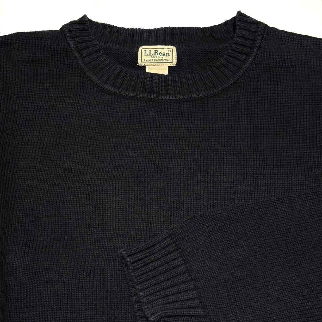 エルエルビーン　無地　コットンニット　黒　ブラック　ノームコア　2XL 大きめ