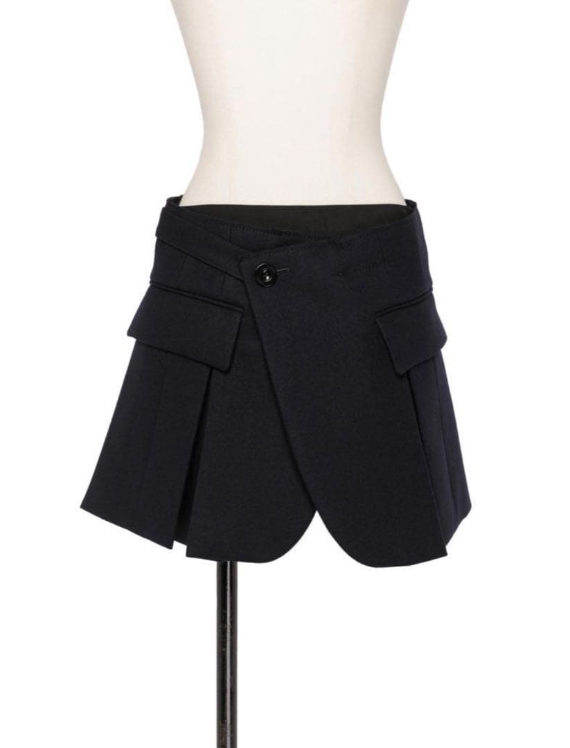 Sacai サカイ 23-06763ウールメルトンレイヤードショーツ スカート