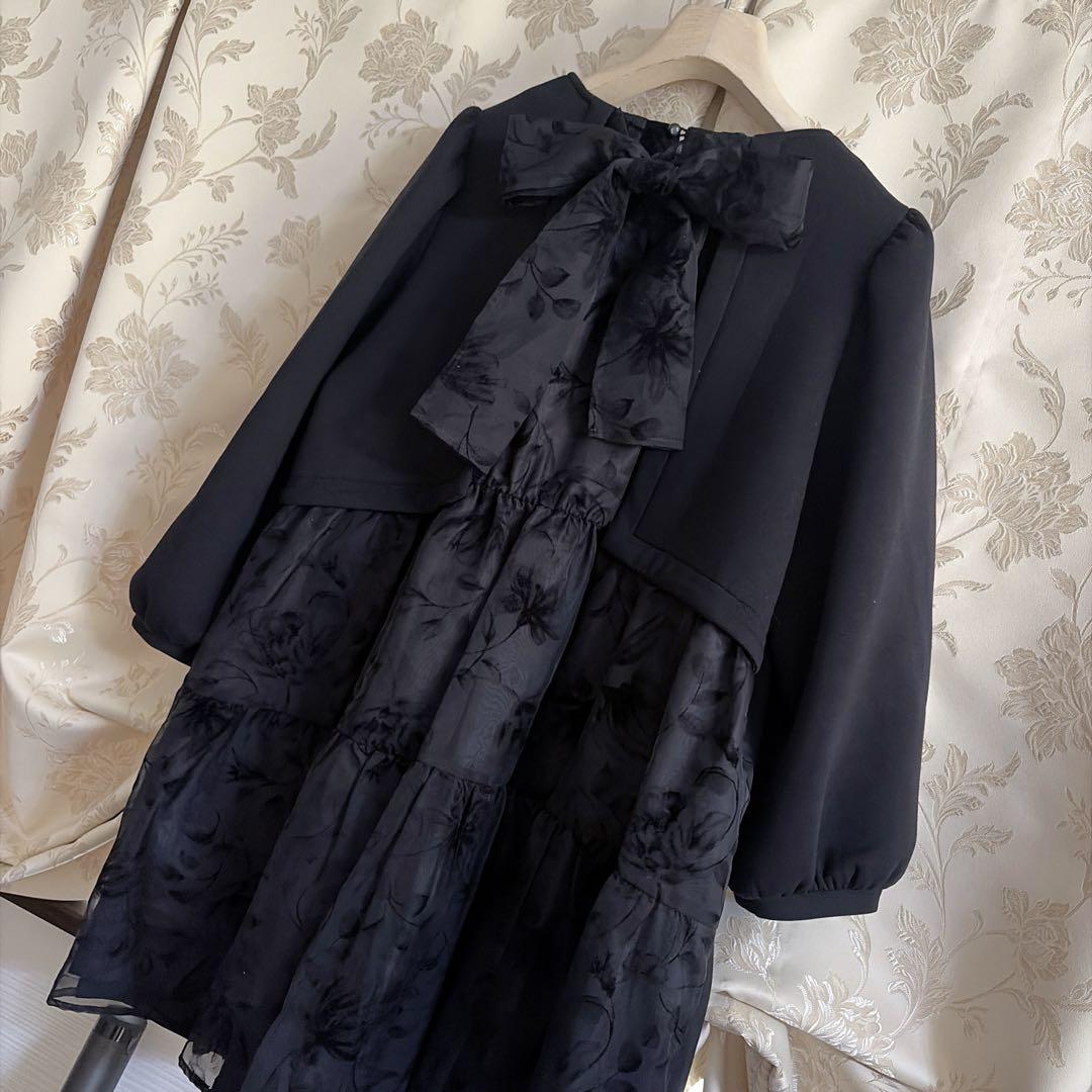 美品 大きいサイズ ローズティアラ オーガンジー チュニックワンピース