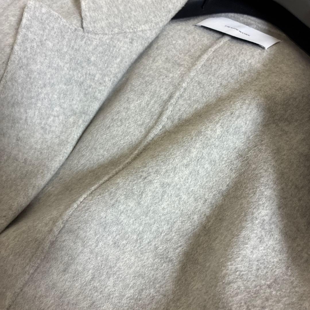 フレームワーク framework リバーショートコート　グレー ウールコート