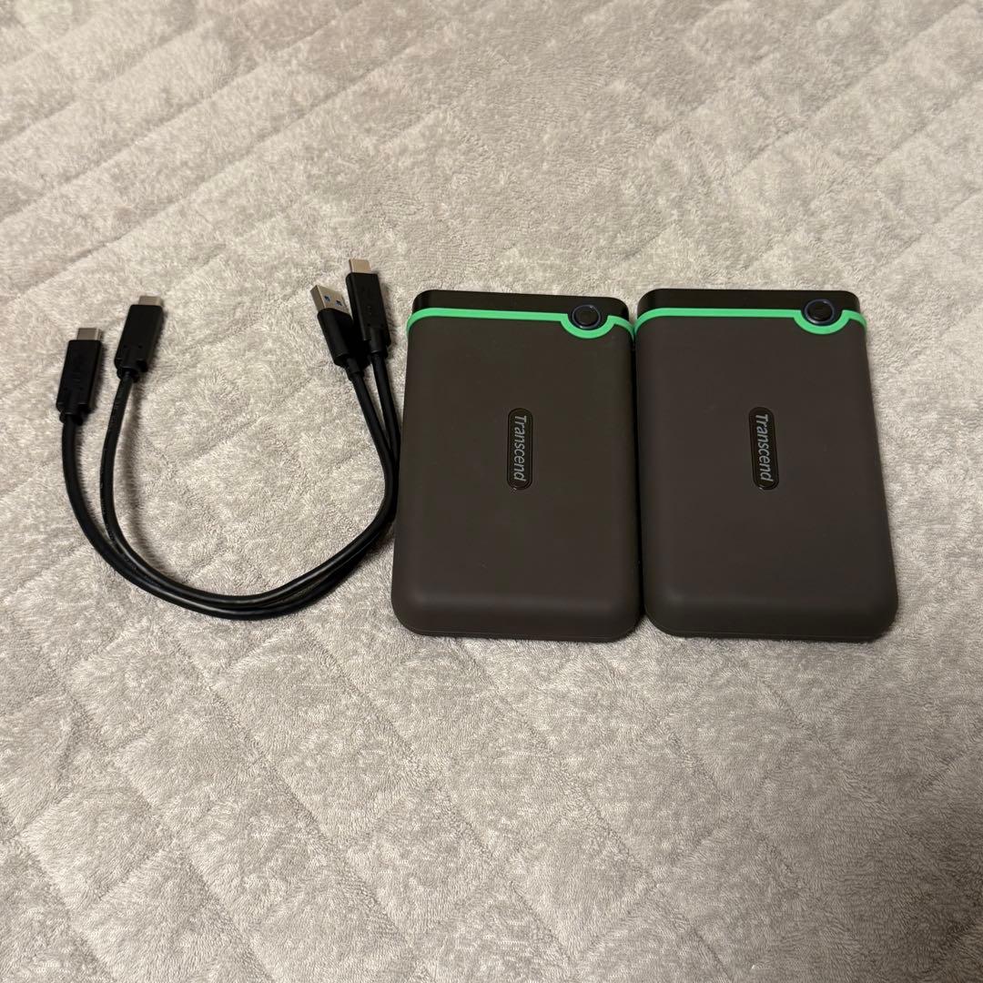 Transcend ポータブルHDD 2台 セット4TB 耐衝撃 USB3.1