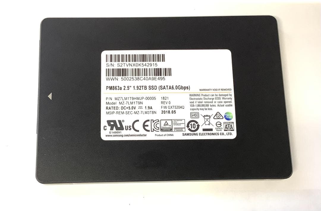③-WA221-SAMSUNG SATA 1.92TB SSD 2.5 1点